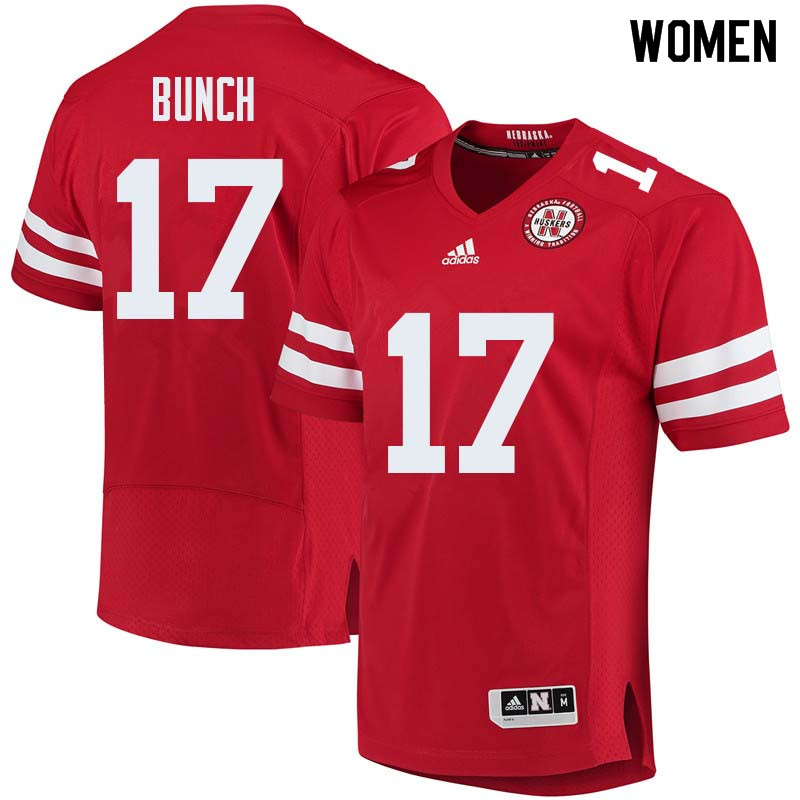 Women #17 Andrew Bunch Nebraska Cornhuskers College Football Jerseys Sale-Red - Click Image to Close